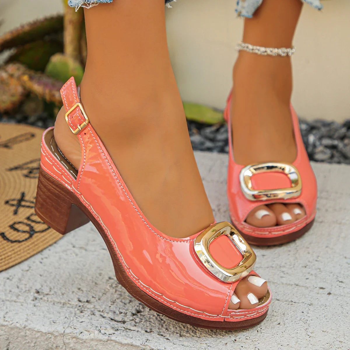 Sandalias Charol Noche