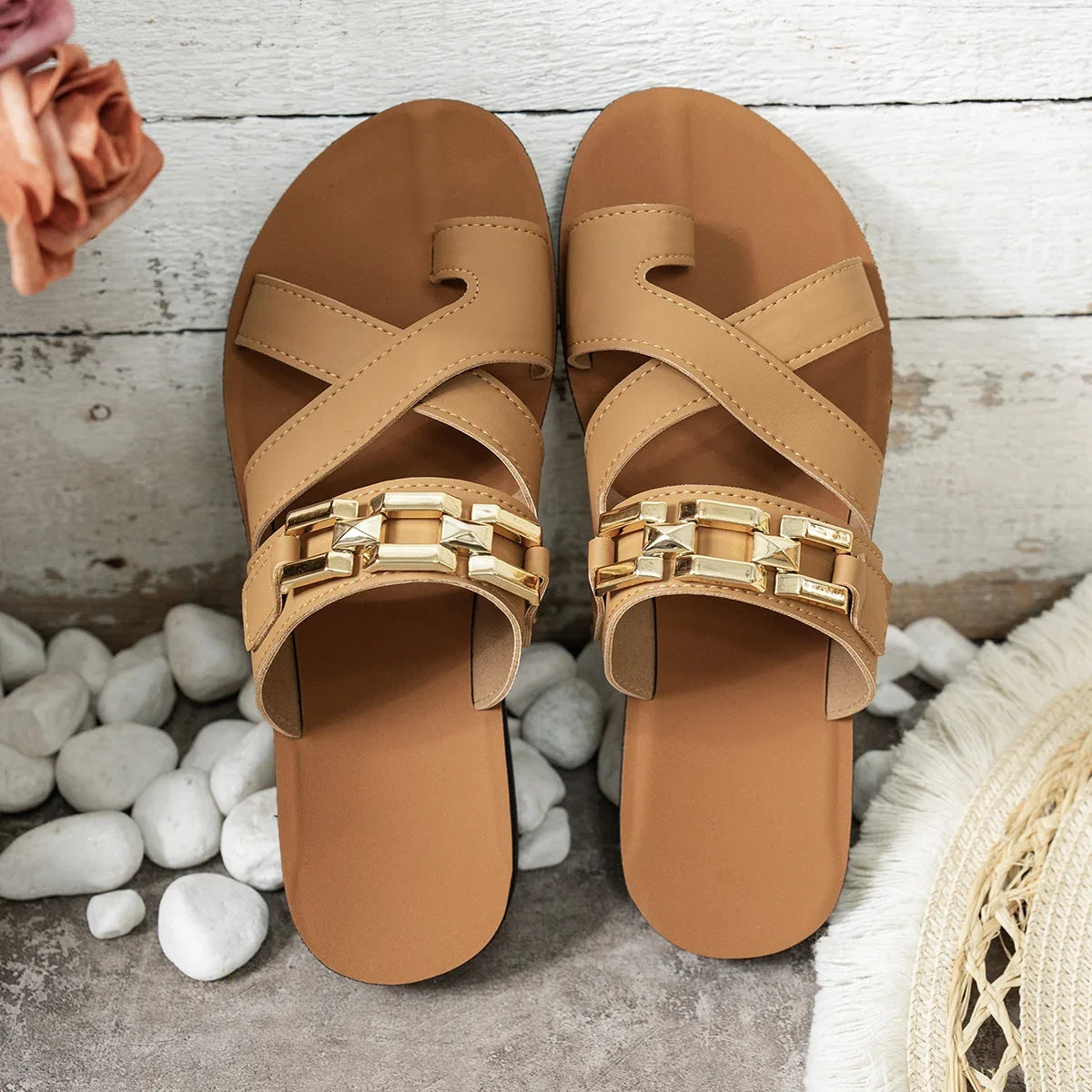 Sandalias Eslabón Dorado