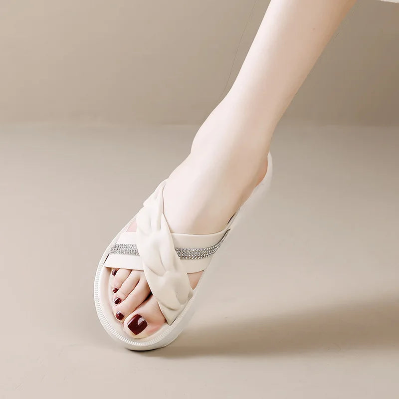 Sandalias Brillante Marfil