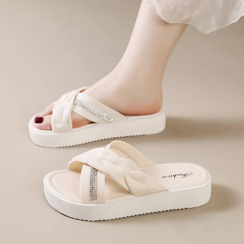 Sandalias Brillante Marfil