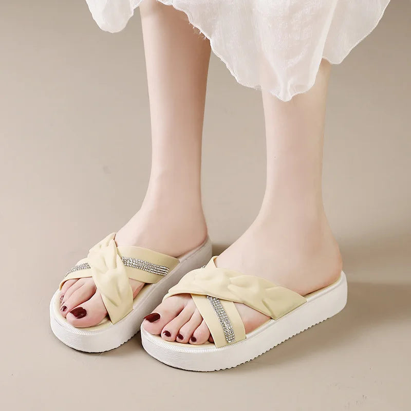 Sandalias Brillante Marfil