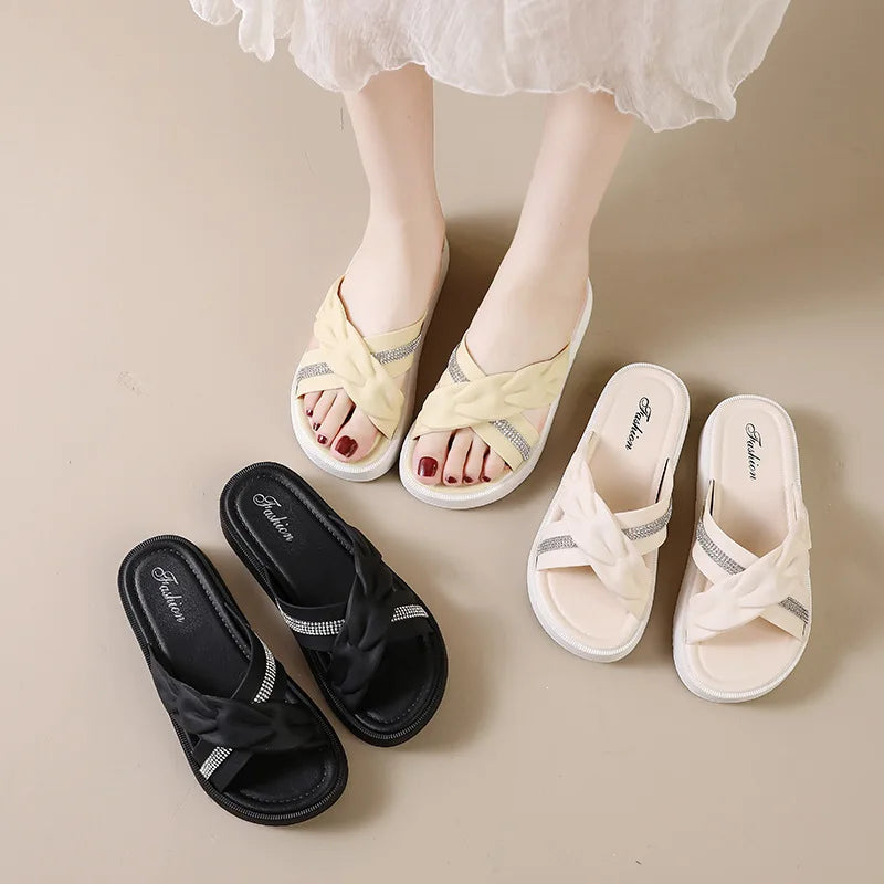 Sandalias Brillante Marfil